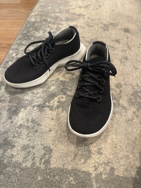 allbirds Black Knit Sneakers with White Sole W9 9 shoe
